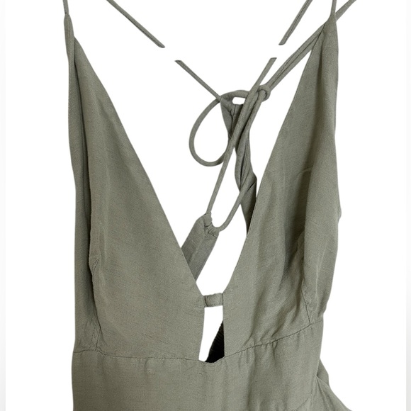 Free People Emma Linen Jumpsuit Alfalfa Size Large - Picture 14 of 16
